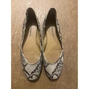 Lucky Brand Emmie Women's Ballet Flats Bronze Snakeskin, Brown, Size 8.5